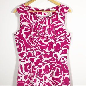 Banana Republic Hot Pink White Ruffle Dress